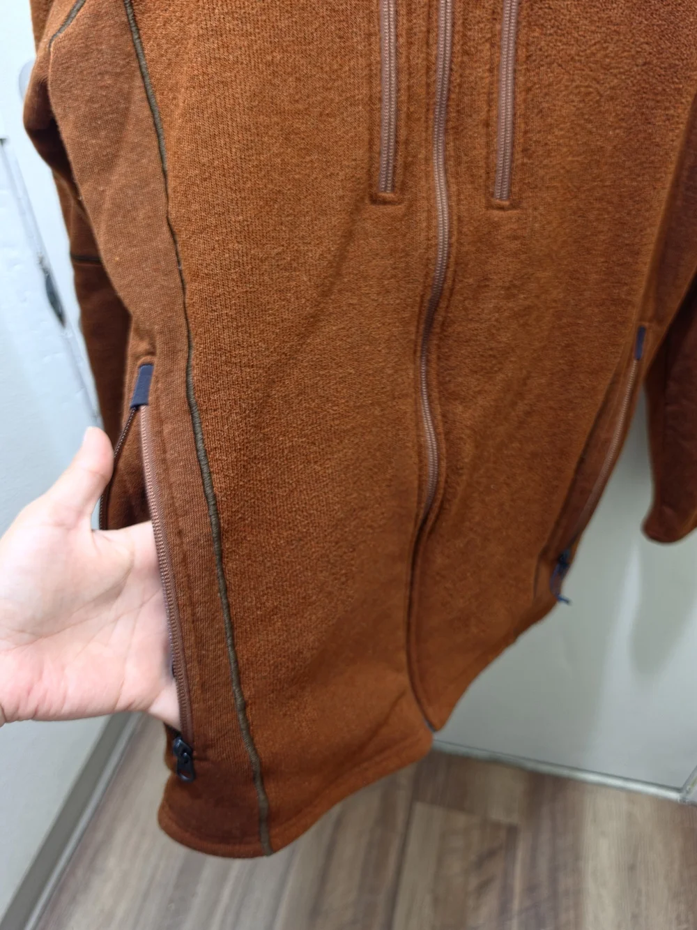 KÜHL Men's Fleece Full-Zip Jacket Rust Brown / Orange Size M